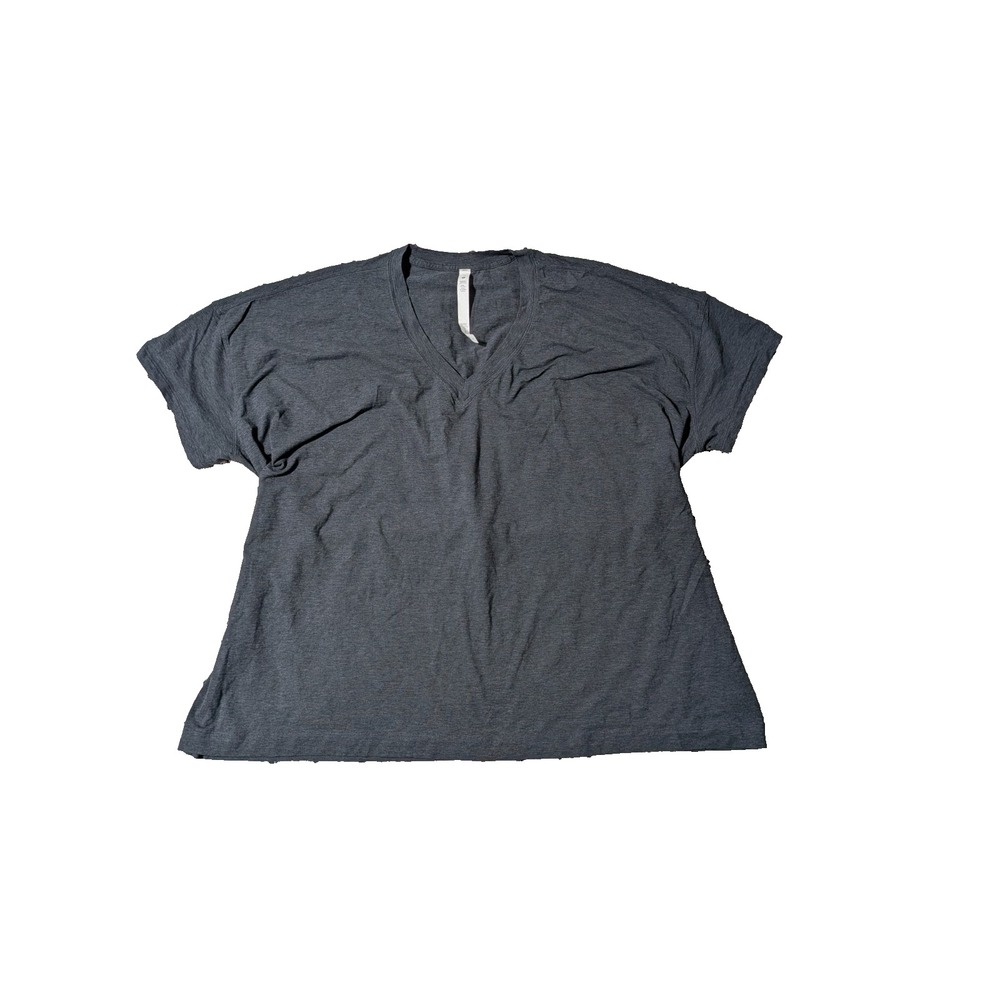 Lululemon Oversized Side Tie V-Neck T-Shirt - Heathered Charcoal Gray Size 12